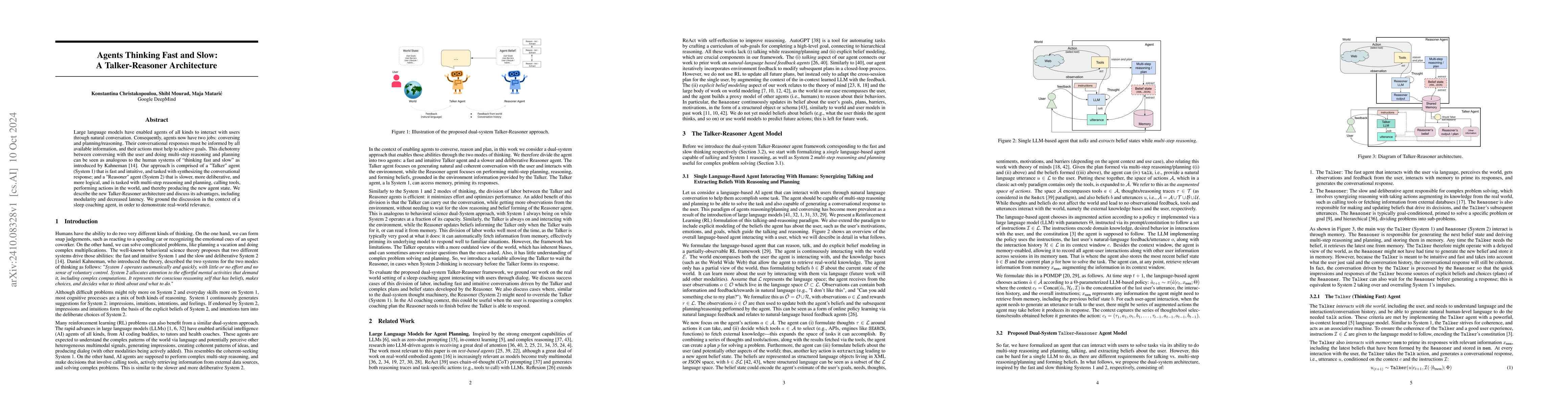 Thumbnail for Agents Thinking Fast and Slow: A Talker-Reasoner Architecture