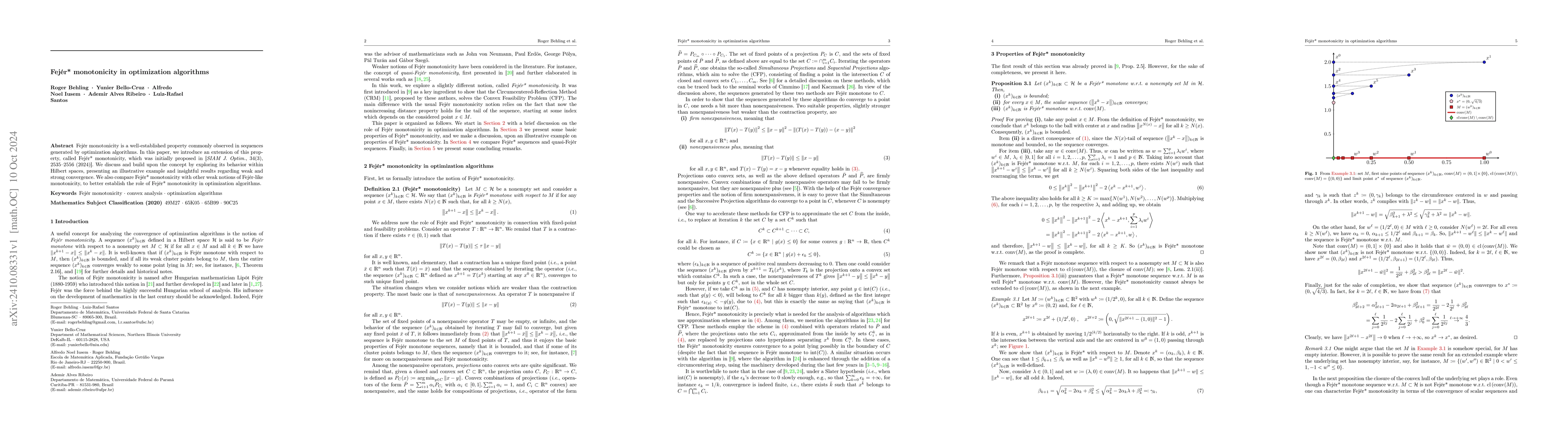 Thumbnail for Fejér* monotonicity in optimization algorithms