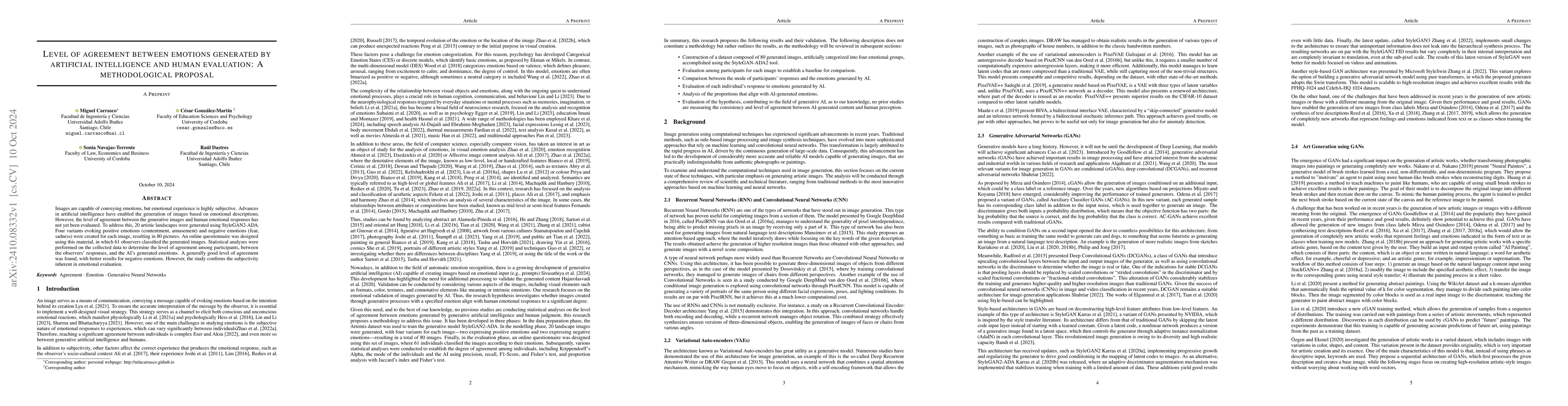 Thumbnail for Level of agreement between emotions generated by Artificial Intelligence
  and human evaluation: a methodological proposal