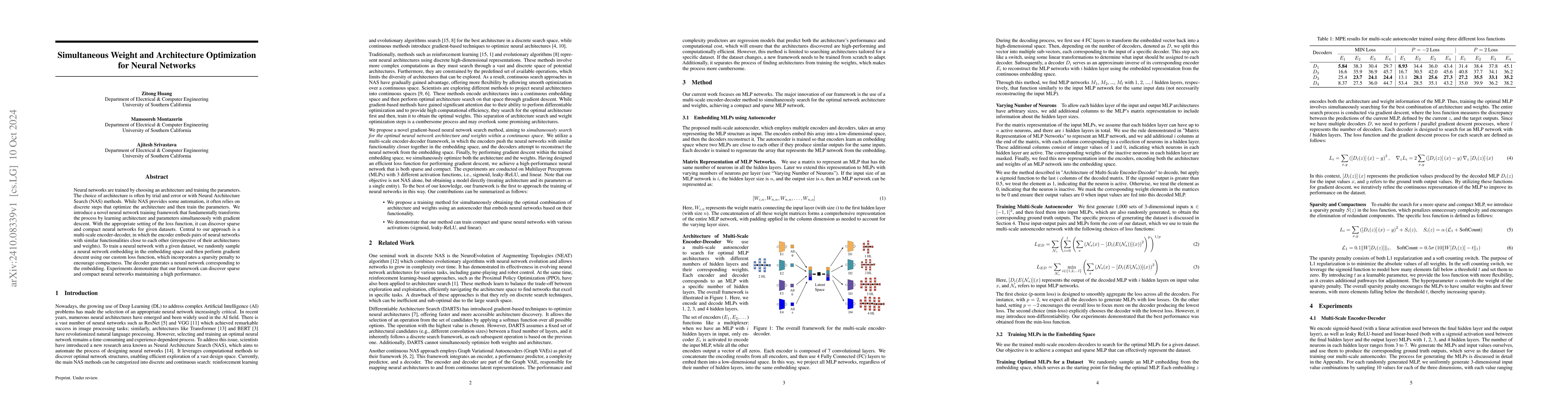 Thumbnail for Simultaneous Weight and Architecture Optimization for Neural Networks