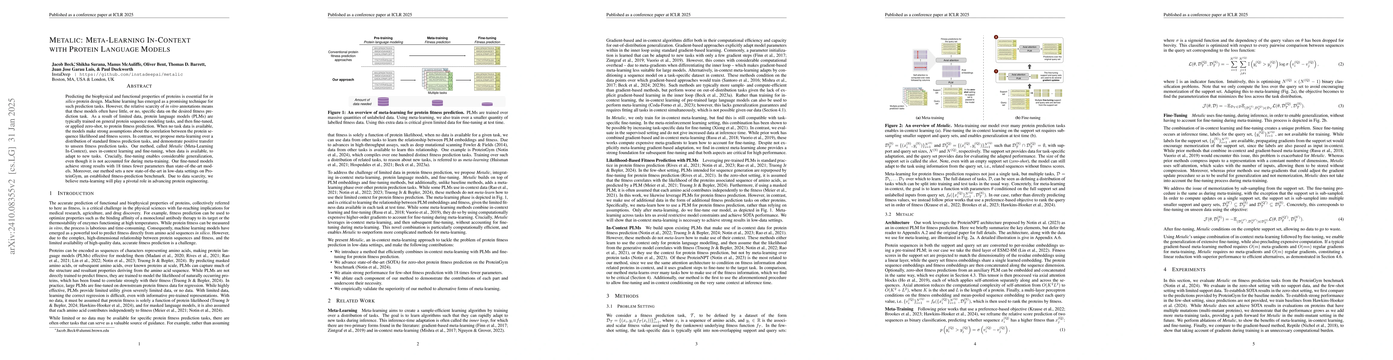 Thumbnail for Metalic: Meta-Learning In-Context with Protein Language Models