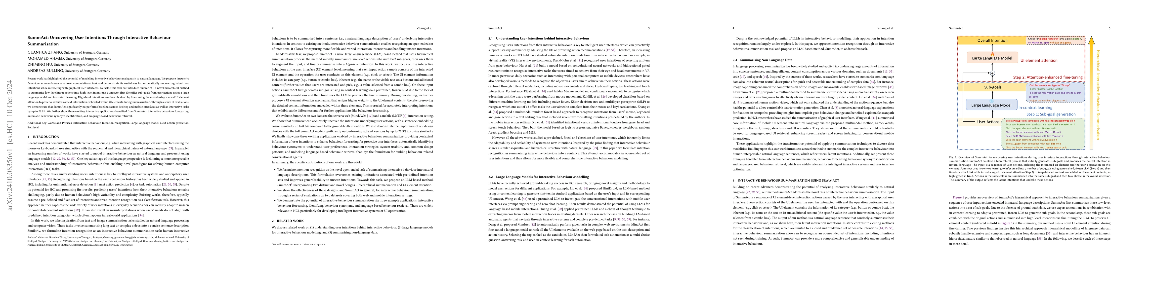 Thumbnail for SummAct: Uncovering User Intentions Through Interactive Behaviour
  Summarisation