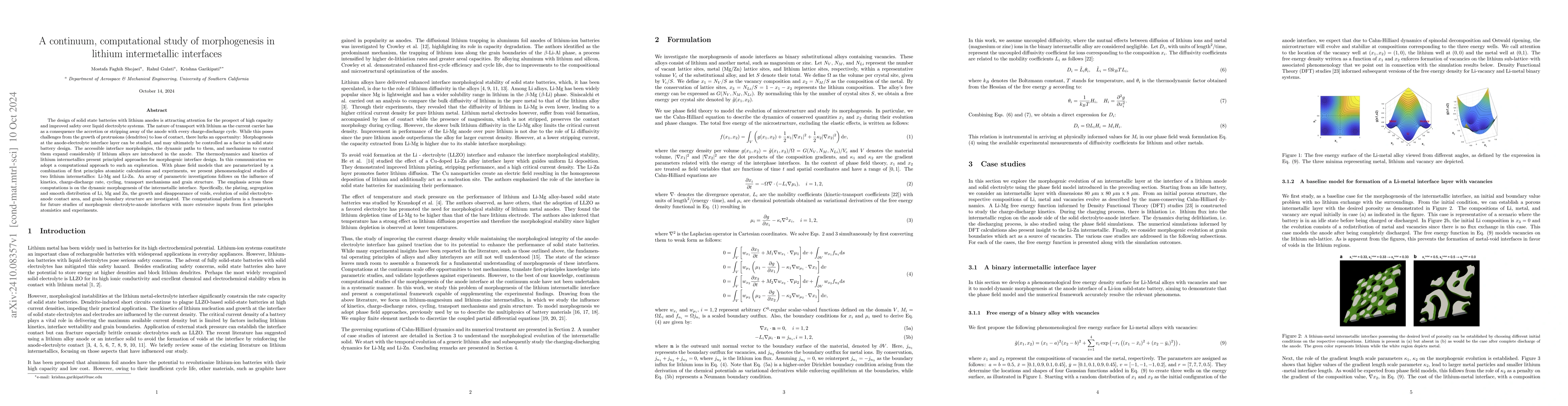 Thumbnail for A continuum, computational study of morphogenesis in lithium
  intermetallic interfaces