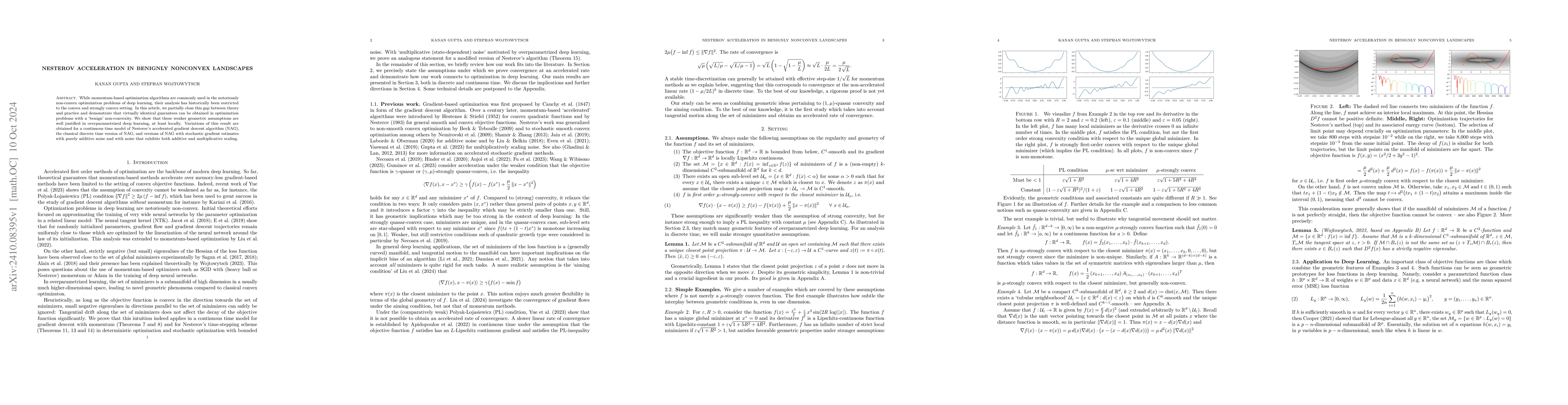 Thumbnail for Nesterov acceleration in benignly non-convex landscapes