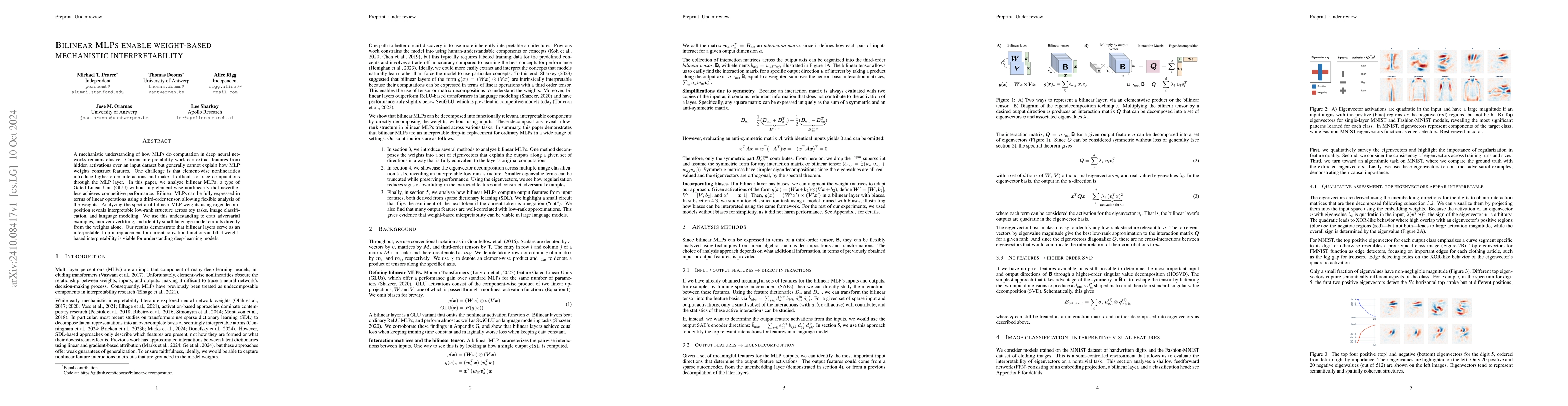 Thumbnail for Bilinear MLPs enable weight-based mechanistic interpretability
