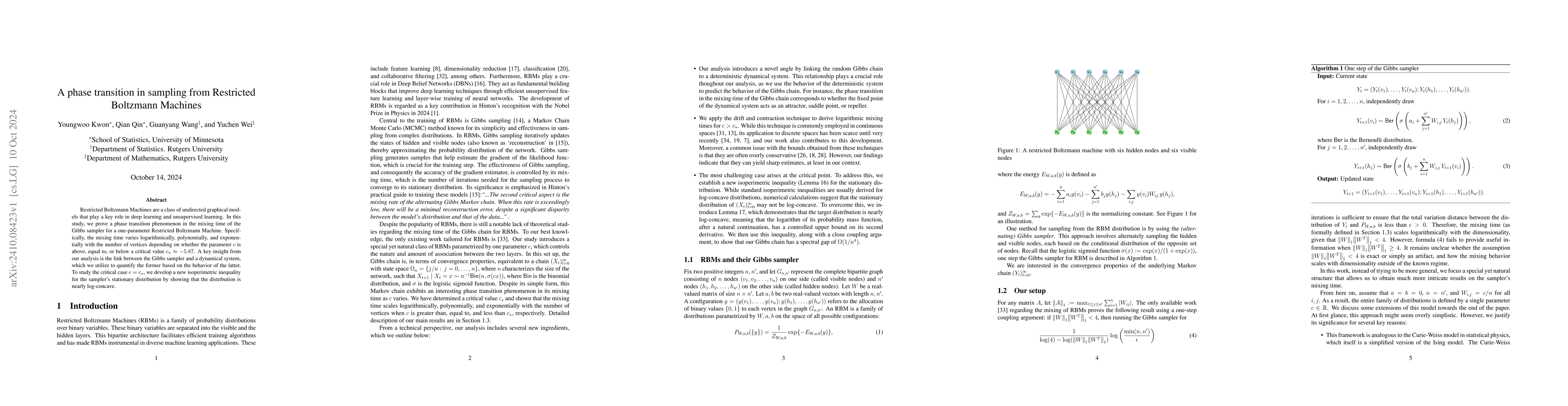Thumbnail for A phase transition in sampling from Restricted Boltzmann Machines