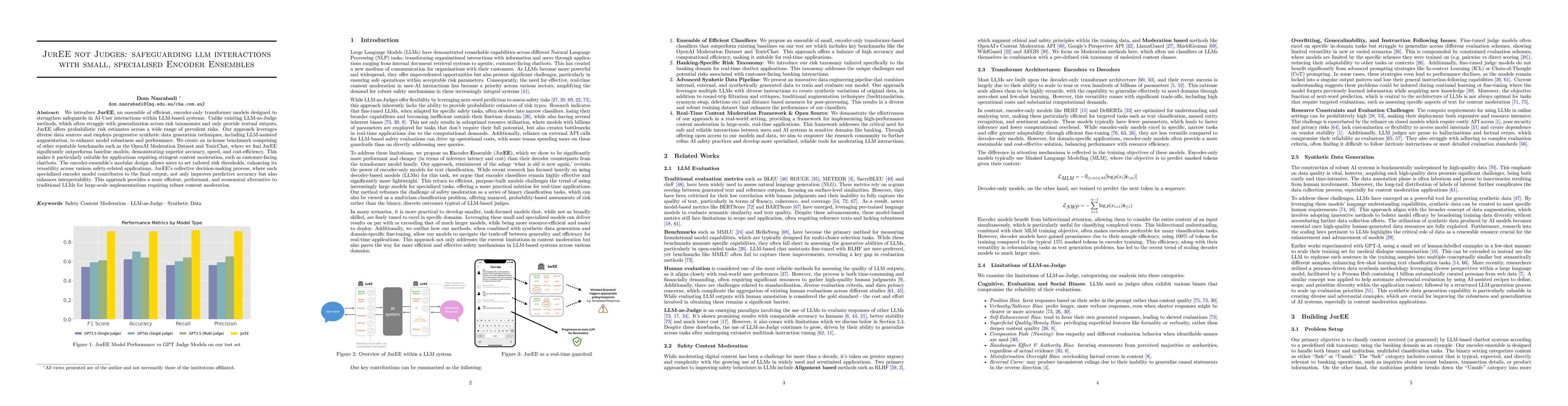 Thumbnail for JurEE not Judges: safeguarding llm interactions with small, specialised
  Encoder Ensembles