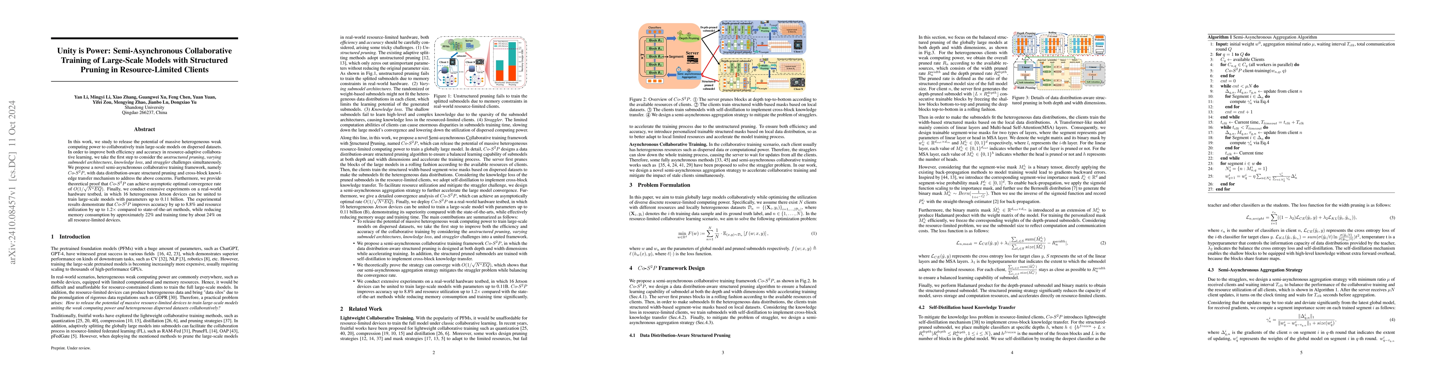 Thumbnail for Unity is Power: Semi-Asynchronous Collaborative Training of Large-Scale
  Models with Structured Pruning in Resource-Limited Clients