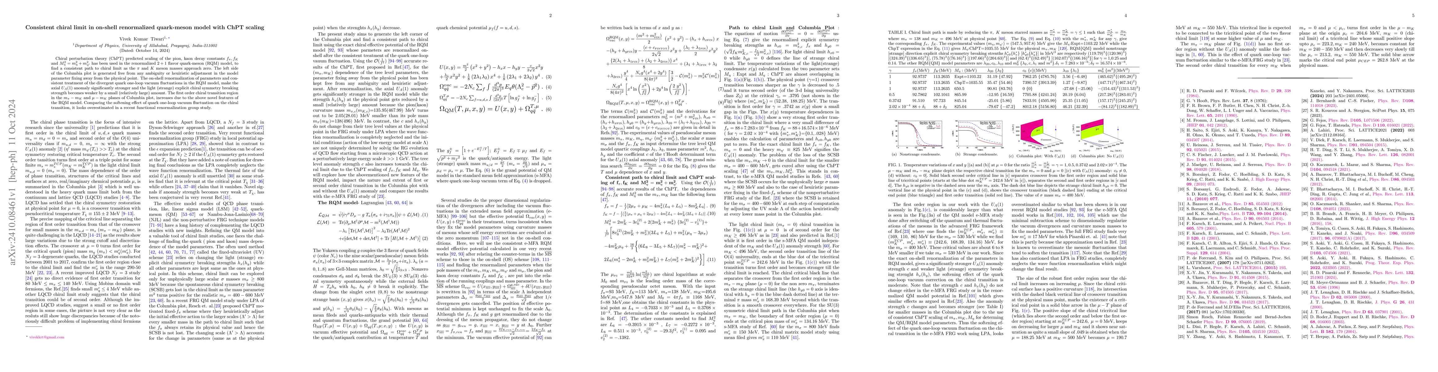 Thumbnail for Consistent chiral limit in on-shell renormalized quark-meson model with
  ChPT scaling