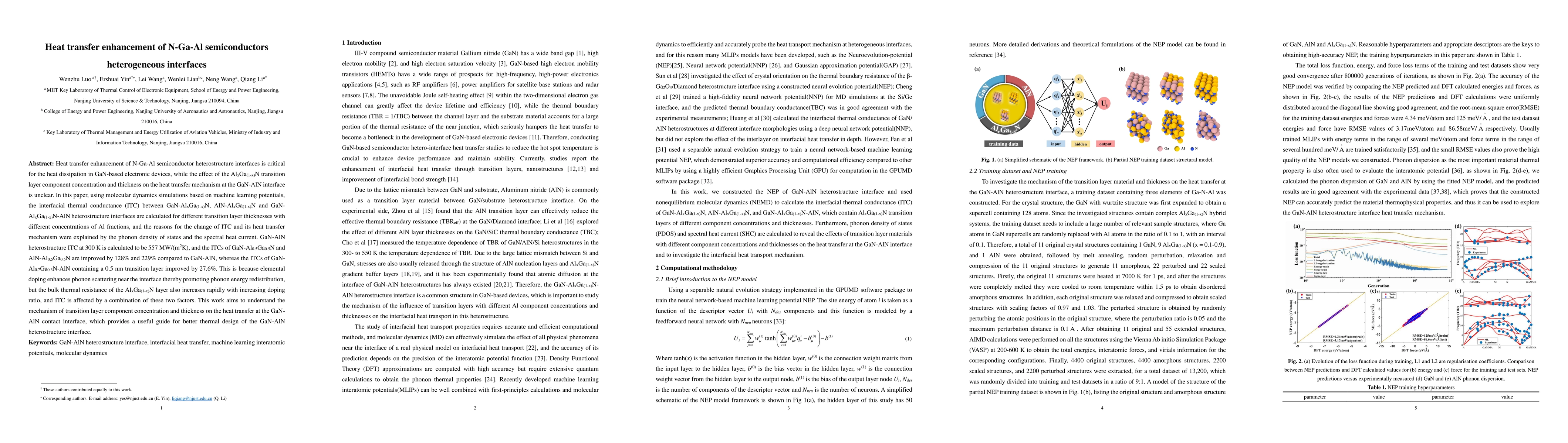 Thumbnail for Heat transfer enhancement of N-Ga-Al semiconductors heterogeneous
  interfaces