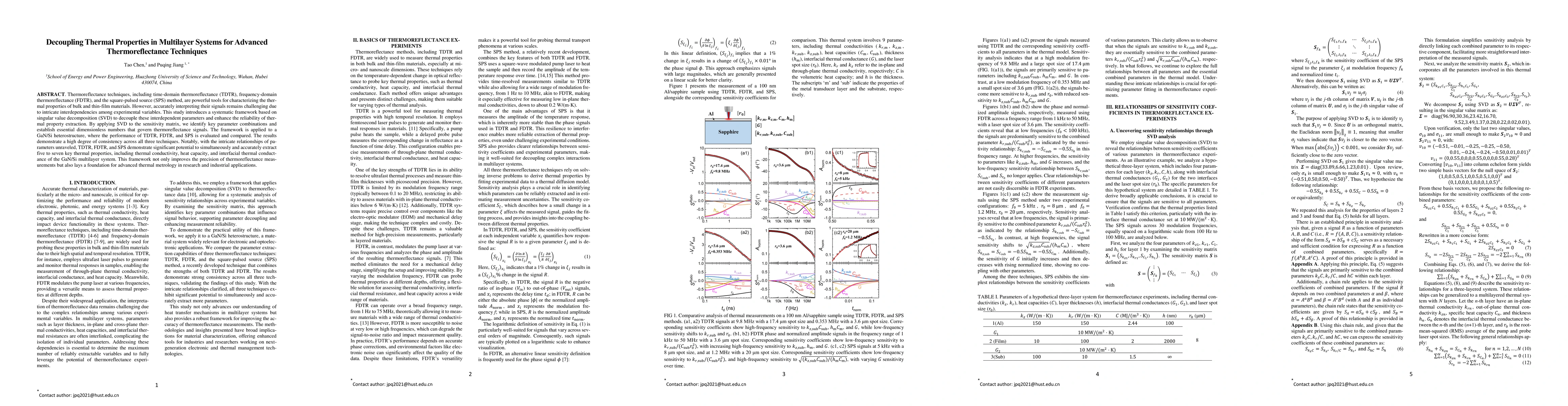 Thumbnail for Decoupling Thermal Properties in Multilayer Systems for Advanced
  Thermoreflectance Techniques