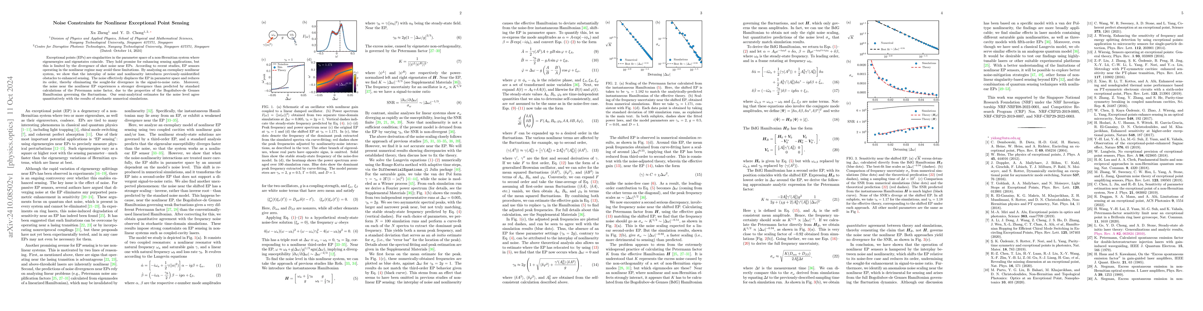 Thumbnail for Noise Constraints for Nonlinear Exceptional Point Sensing