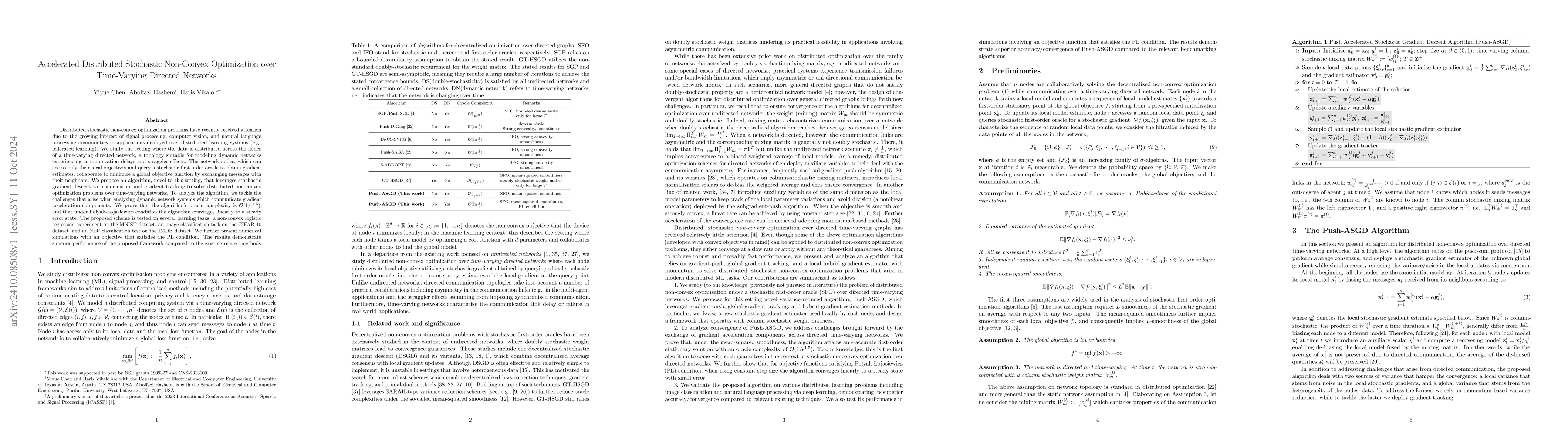 Thumbnail for Accelerated Distributed Stochastic Non-Convex Optimization over
  Time-Varying Directed Networks