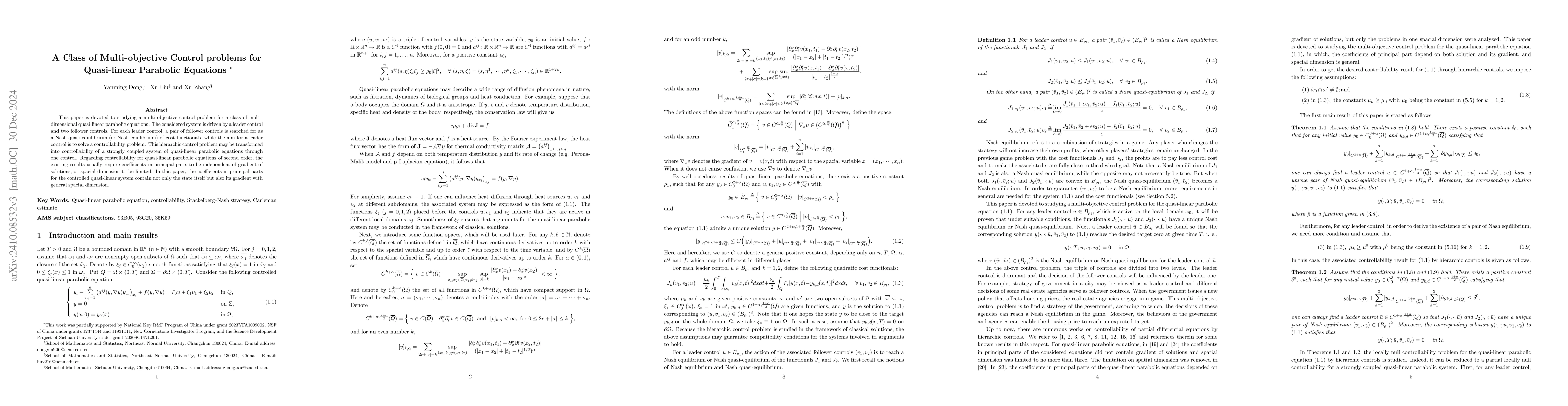 Thumbnail for Controllability of Quasi-linear Parabolic Equations by Hierarchic
  Controls
