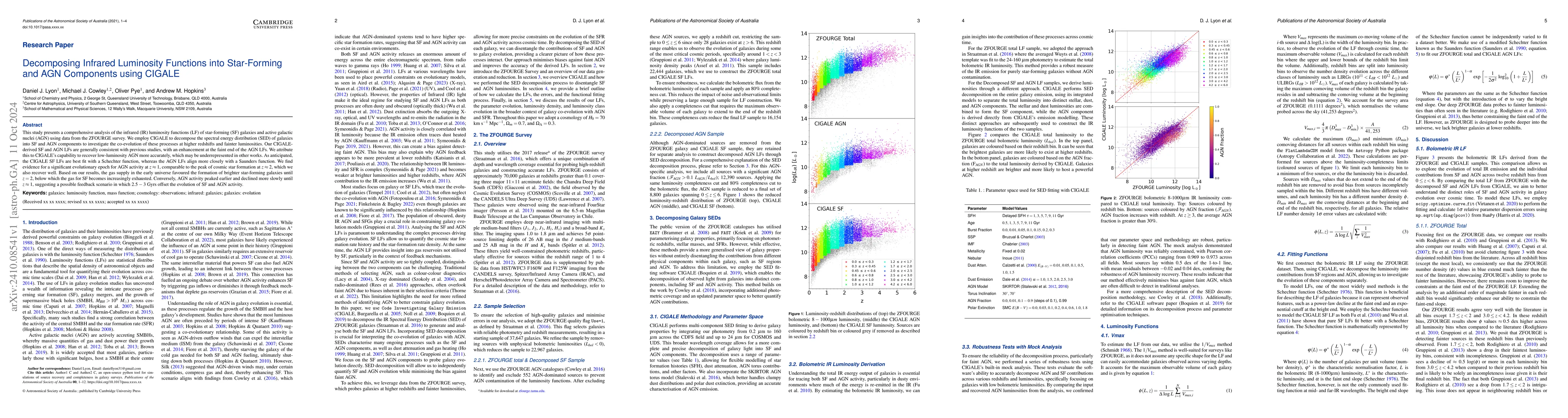 Thumbnail for Decomposing Infrared Luminosity Functions into Star-Forming and AGN
  Components using CIGALE