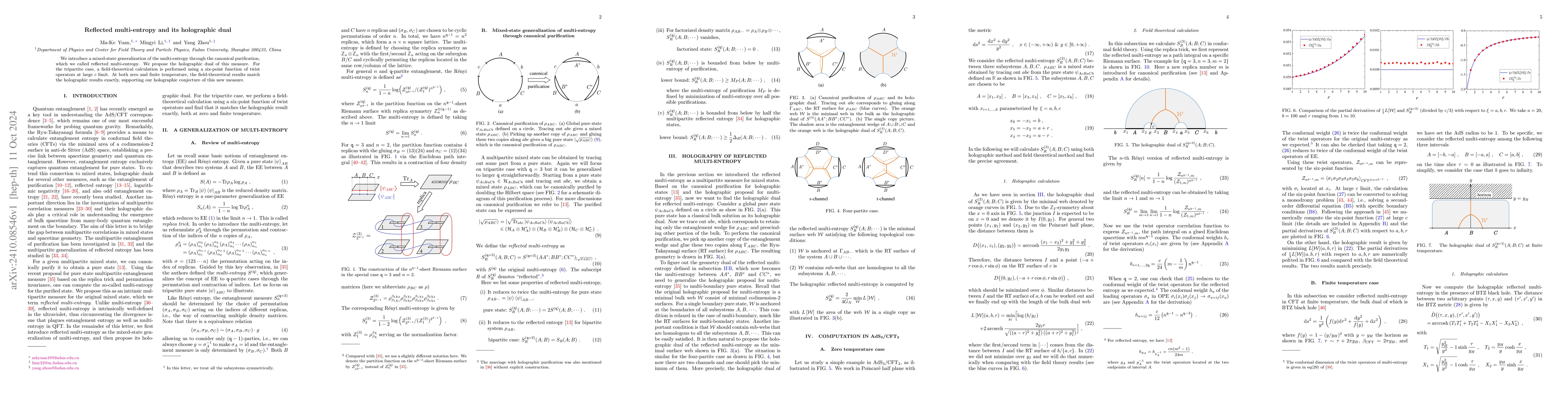Thumbnail for Reflected multi-entropy and its holographic dual