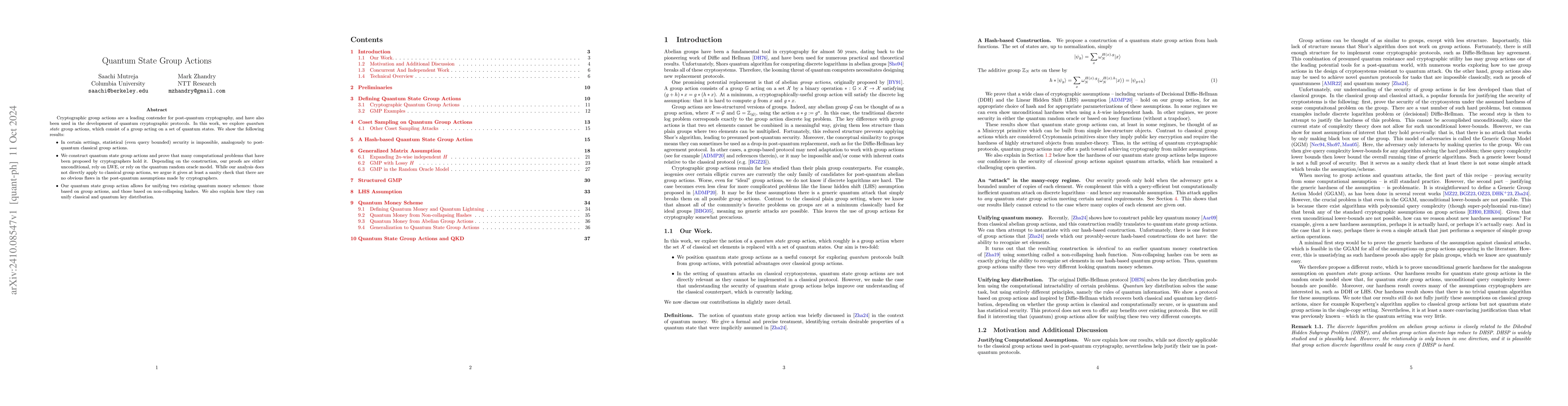Thumbnail for Quantum State Group Actions