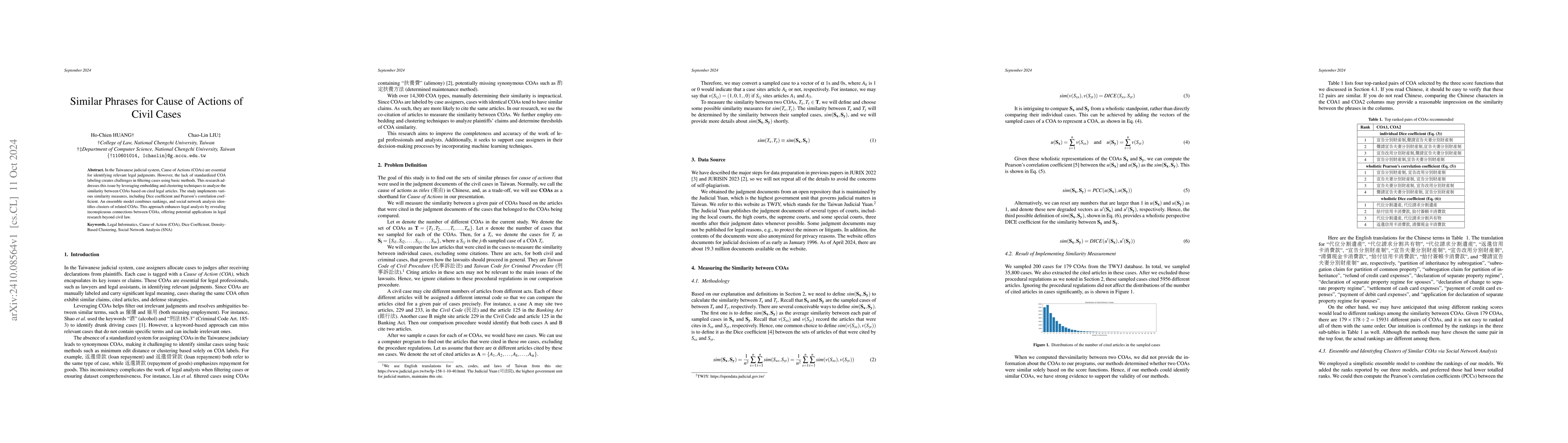 Thumbnail for Similar Phrases for Cause of Actions of Civil Cases