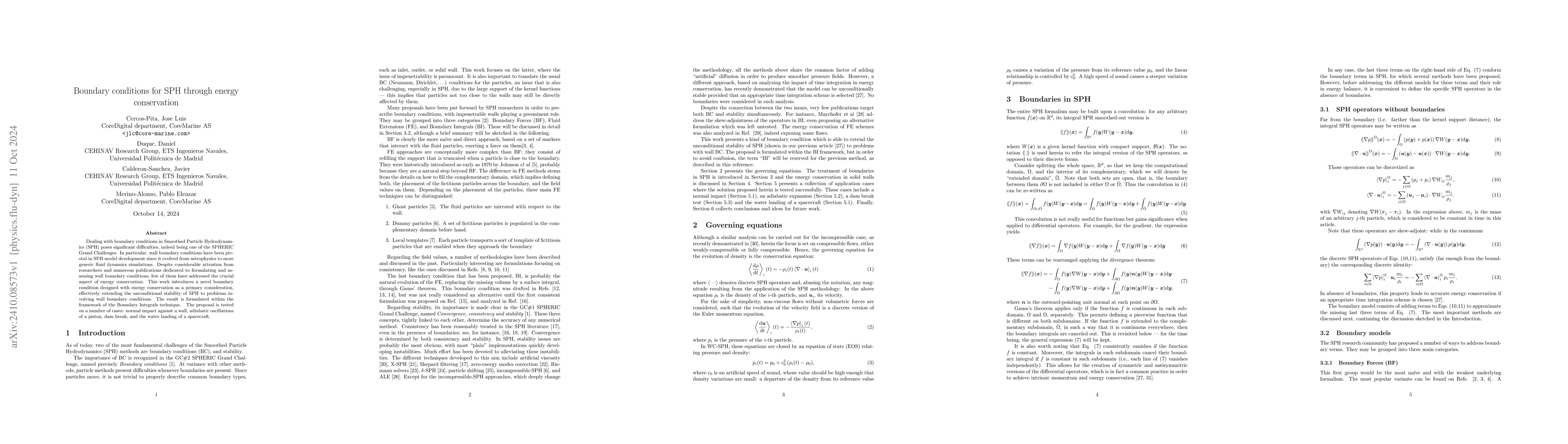 Thumbnail for Boundary conditions for SPH through energy conservation