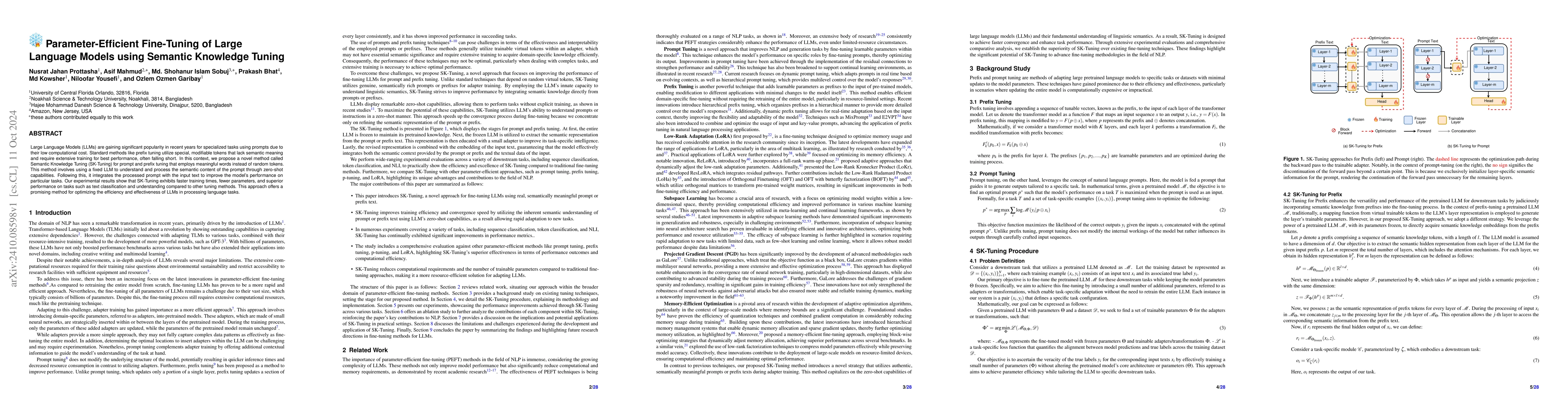 Thumbnail for Parameter-Efficient Fine-Tuning of Large Language Models using Semantic
  Knowledge Tuning