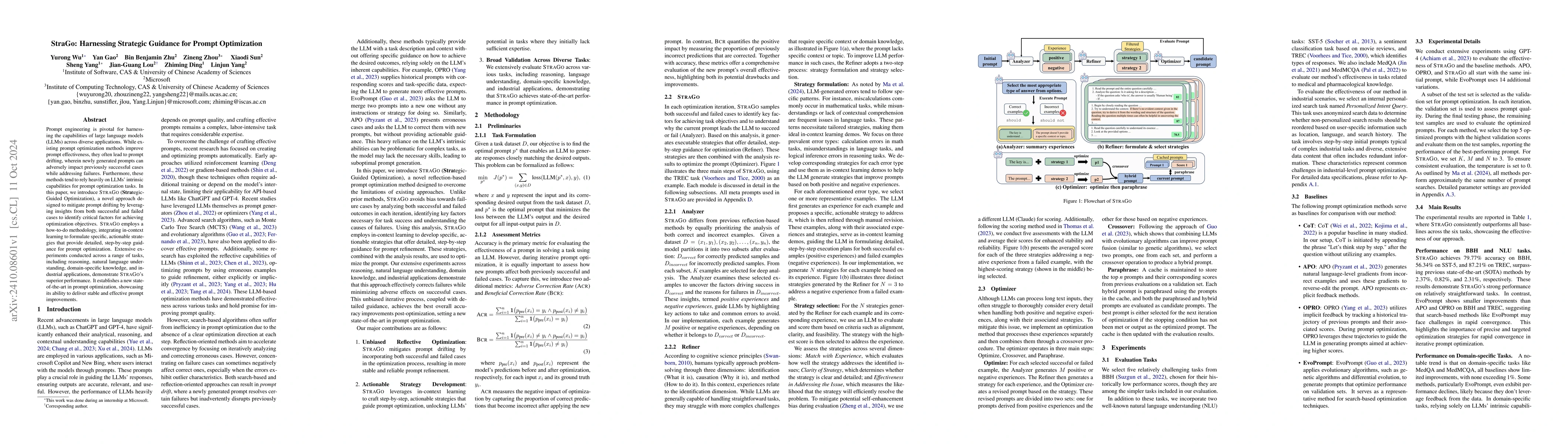 Thumbnail for StraGo: Harnessing Strategic Guidance for Prompt Optimization