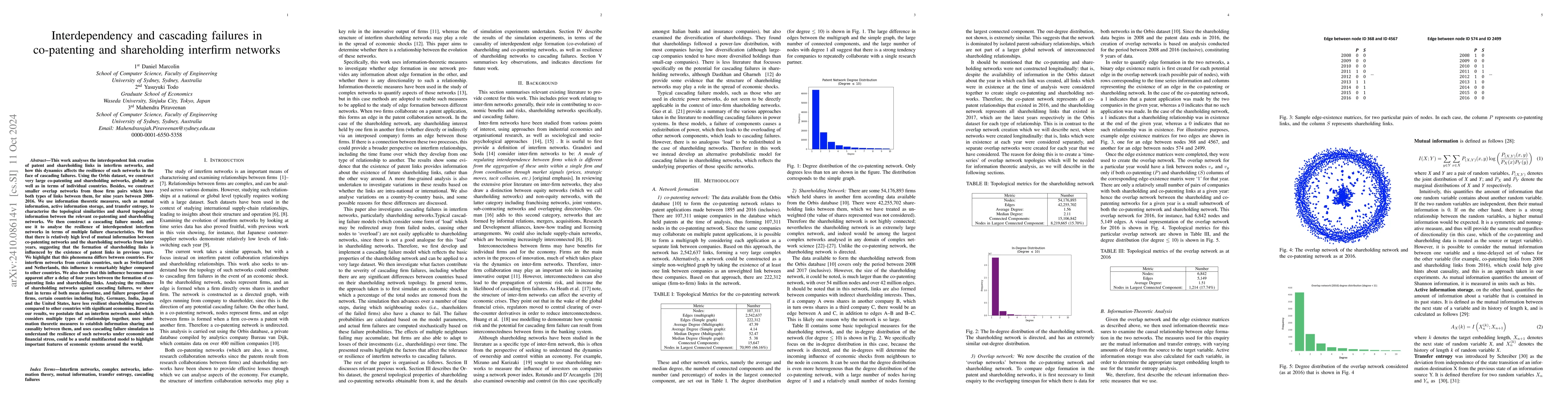 Thumbnail for Interdependency and cascading failures in co-patenting and shareholding
  interfirm networks