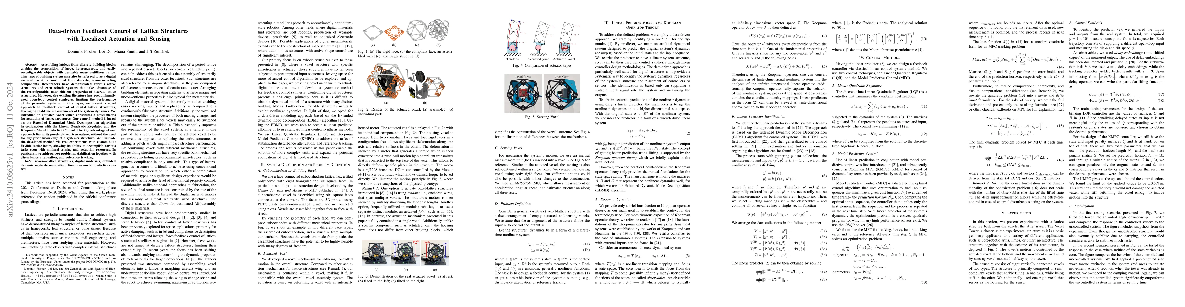 Thumbnail for Data-driven Feedback Control of Lattice Structures with Localized
  Actuation and Sensing