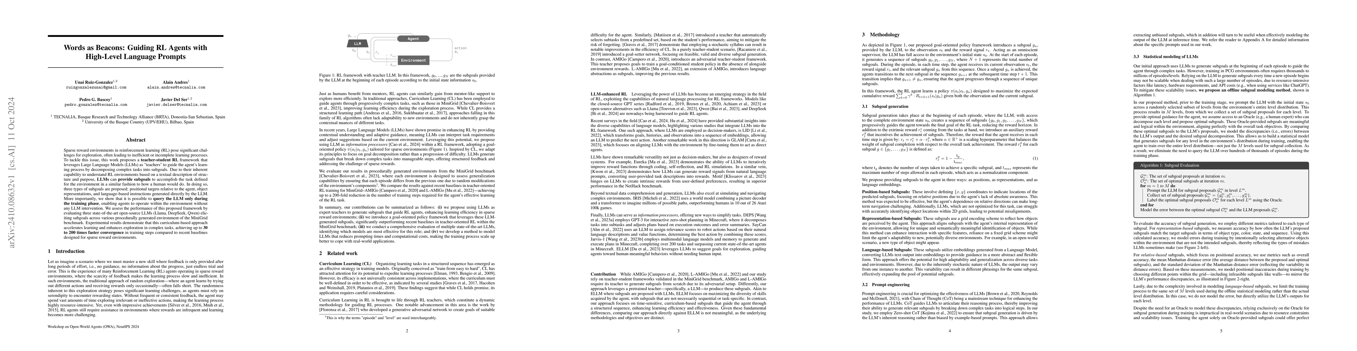 Thumbnail for Words as Beacons: Guiding RL Agents with High-Level Language Prompts