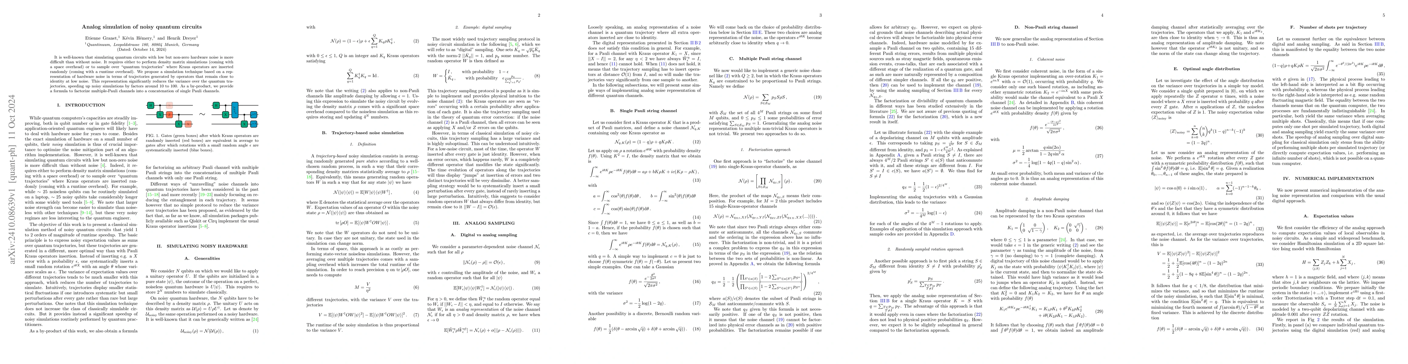 Thumbnail for Analog simulation of noisy quantum circuits