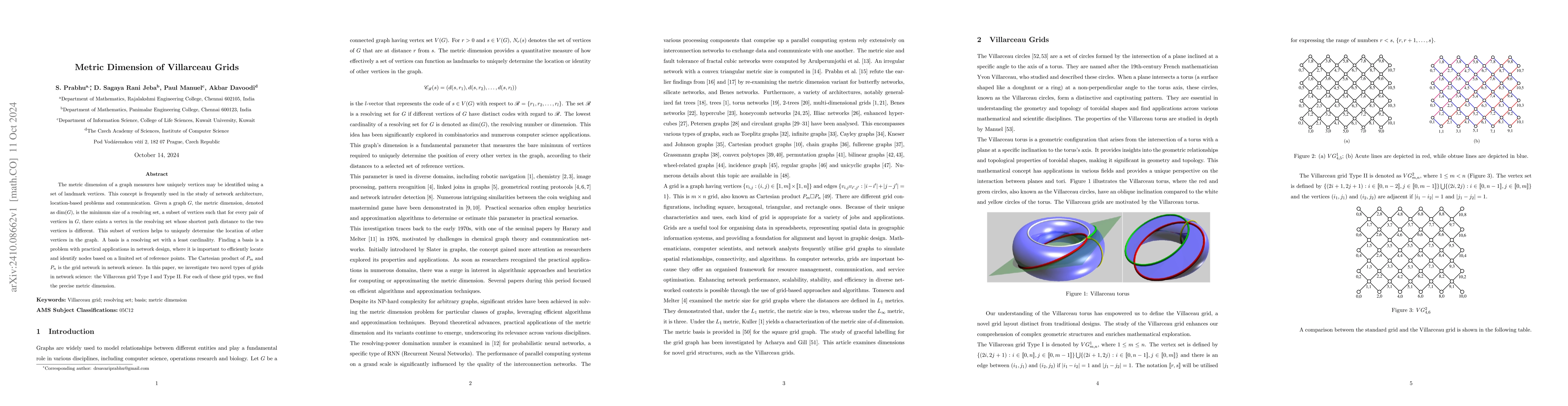Thumbnail for Metric Dimension of Villarceau Grids