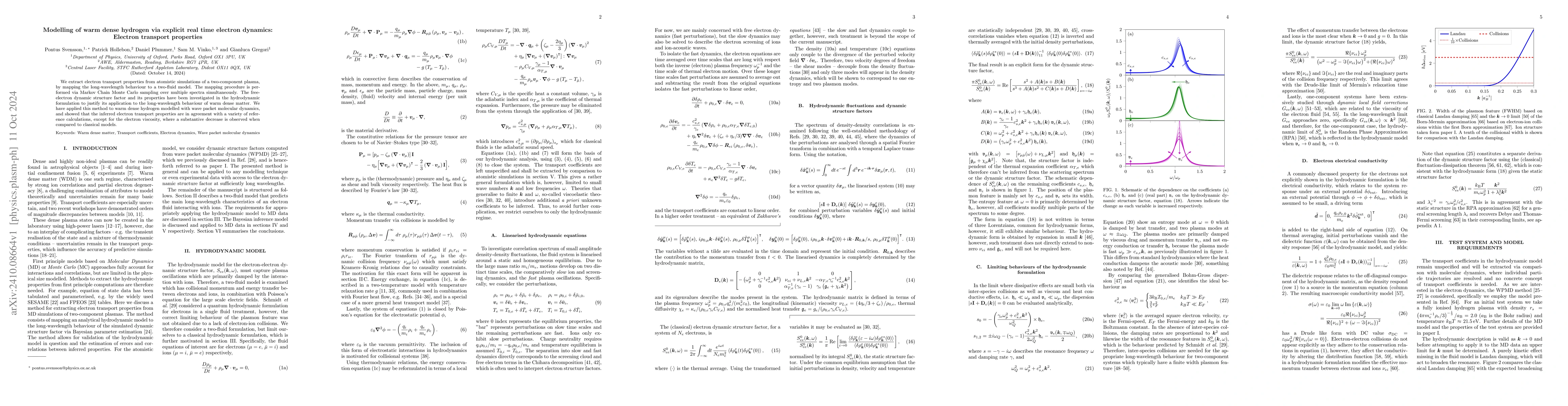 Thumbnail for Modelling of warm dense hydrogen via explicit real time electron
  dynamics: Electron transport properties
