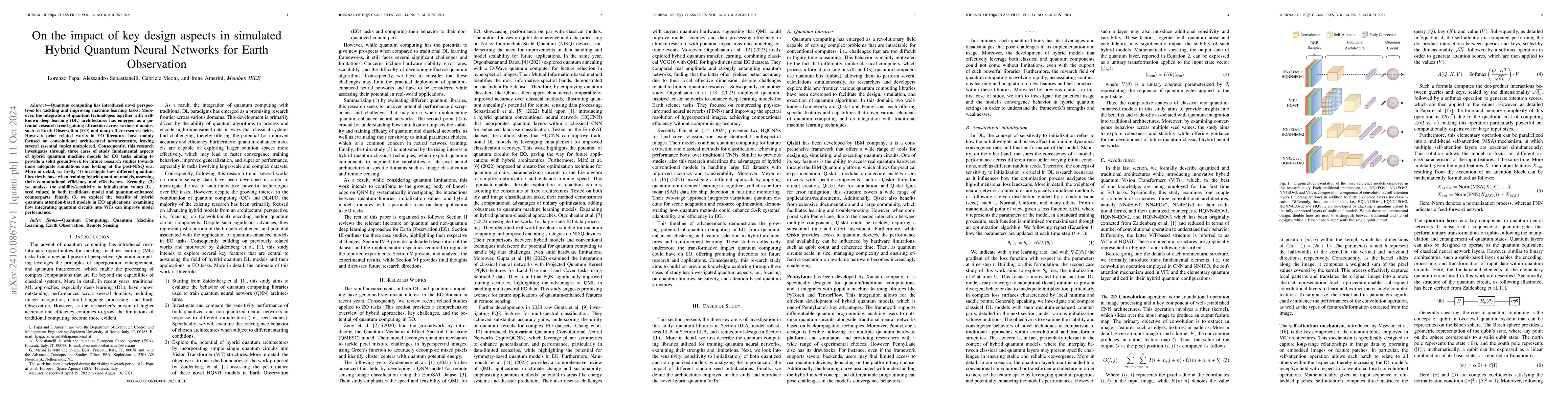 Thumbnail for On the impact of key design aspects in simulated Hybrid Quantum Neural
  Networks for Earth Observation
