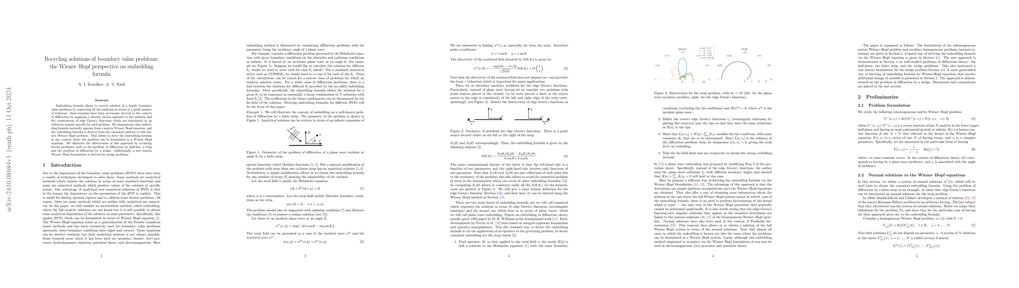 Thumbnail for Recycling solutions of boundary value problems: the Wiener--Hopf
  perspective on embedding formula