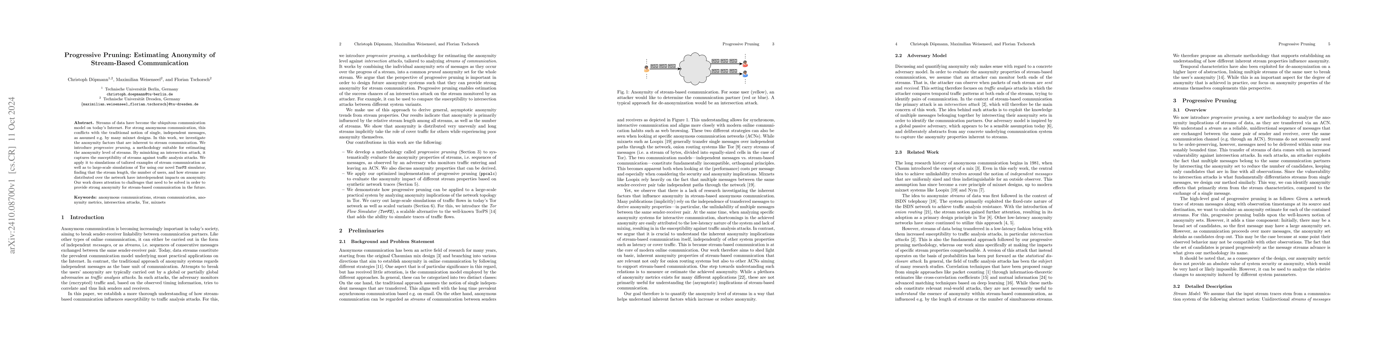 Thumbnail for Progressive Pruning: Estimating Anonymity of Stream-Based Communication