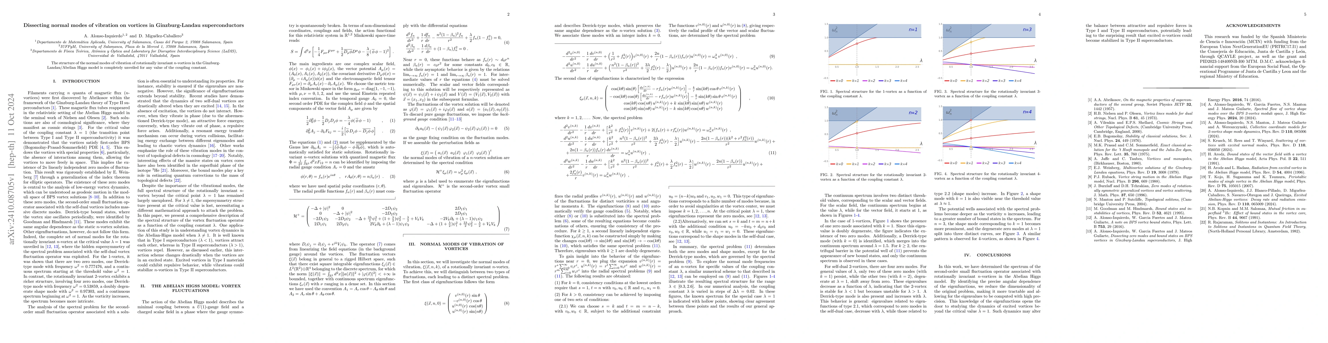 Thumbnail for Dissecting normal modes of vibration on vortices in Ginzburg-Landau
  superconductors