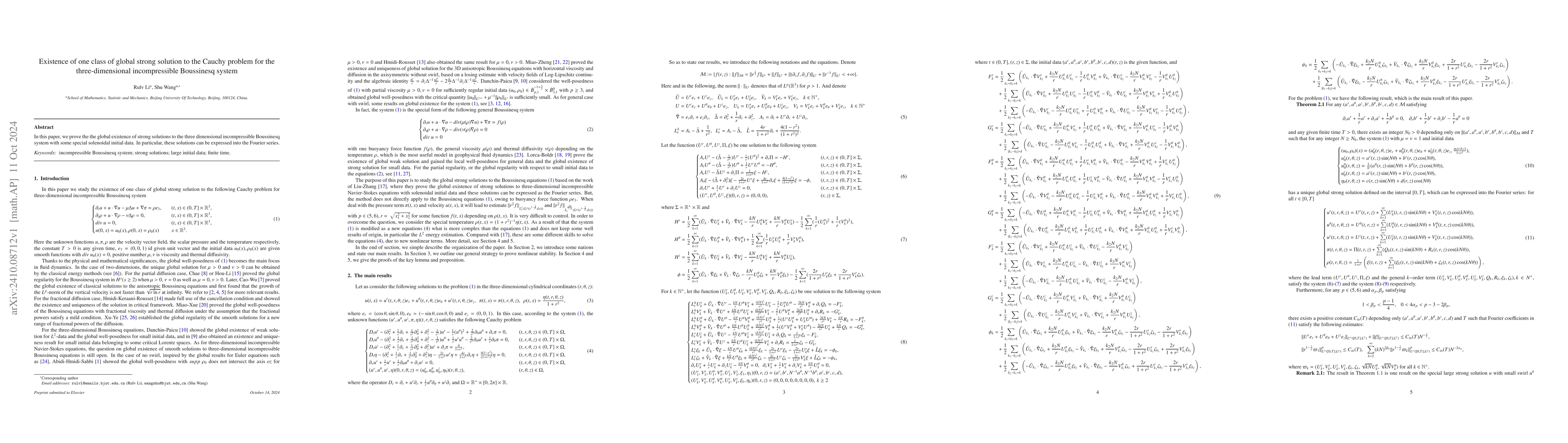 Thumbnail for Existence of one class of global strong solution to the Cauchy problem
  for the three-dimensional incompressible Boussinesq system