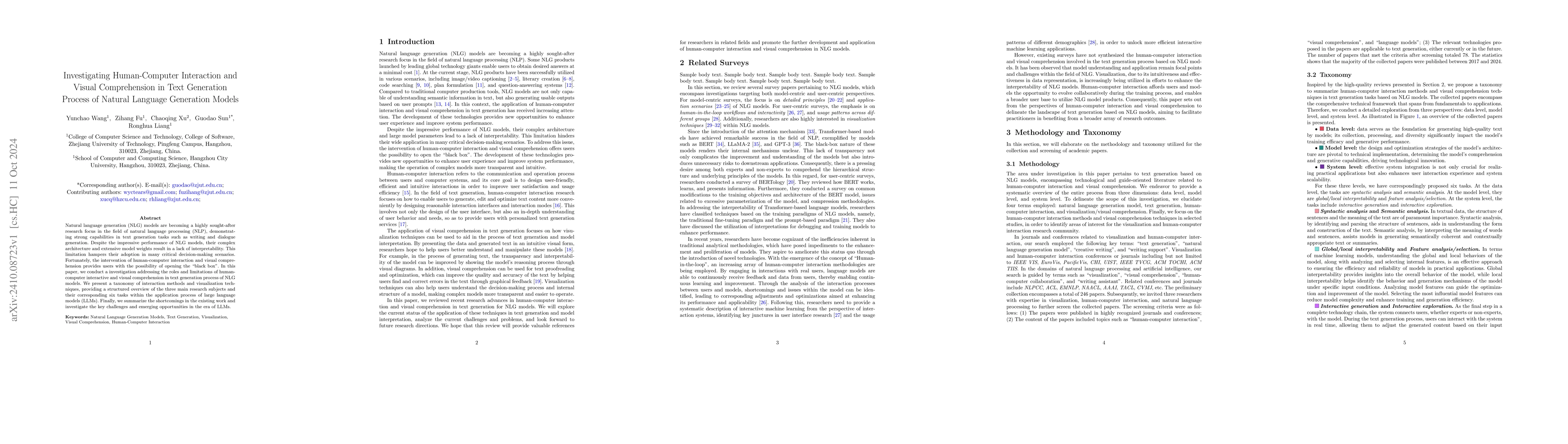 Thumbnail for Investigating Human-Computer Interaction and Visual Comprehension in
  Text Generation Process of Natural Language Generation Models