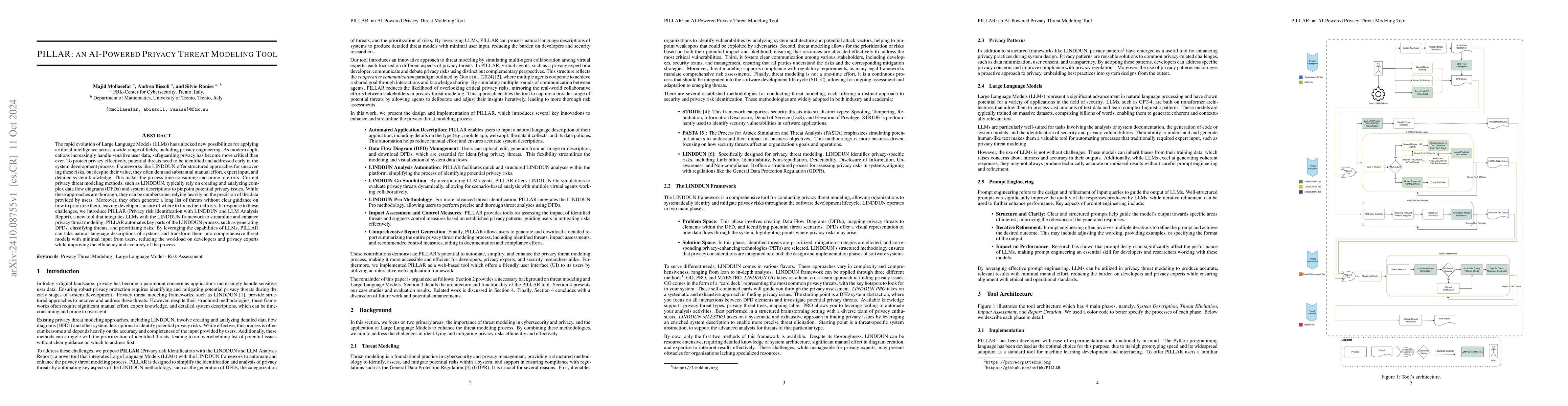Thumbnail for PILLAR: an AI-Powered Privacy Threat Modeling Tool