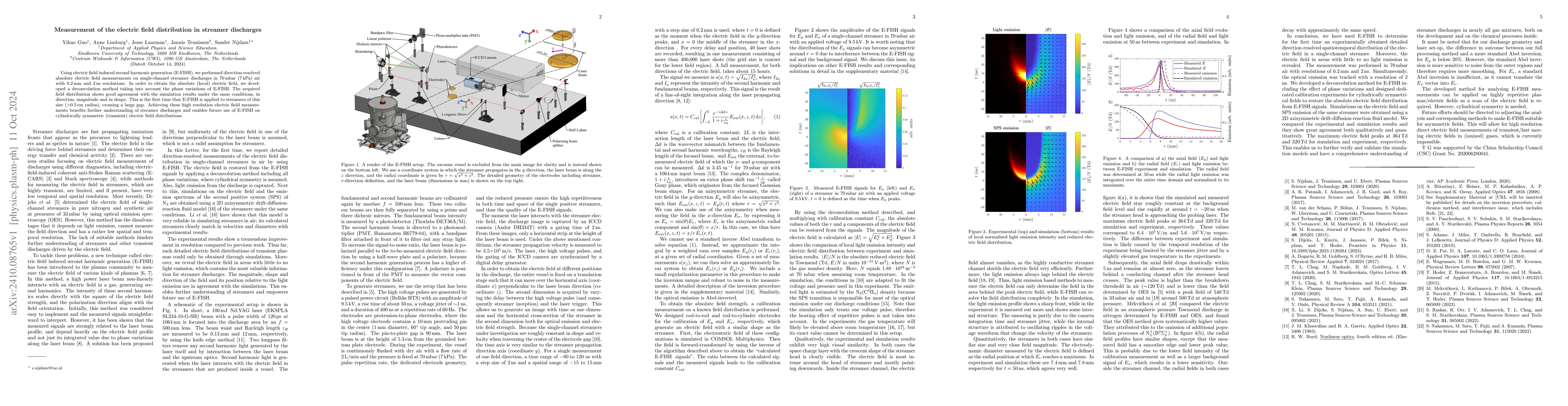 Thumbnail for Measurement of the electric field distribution in streamer discharges