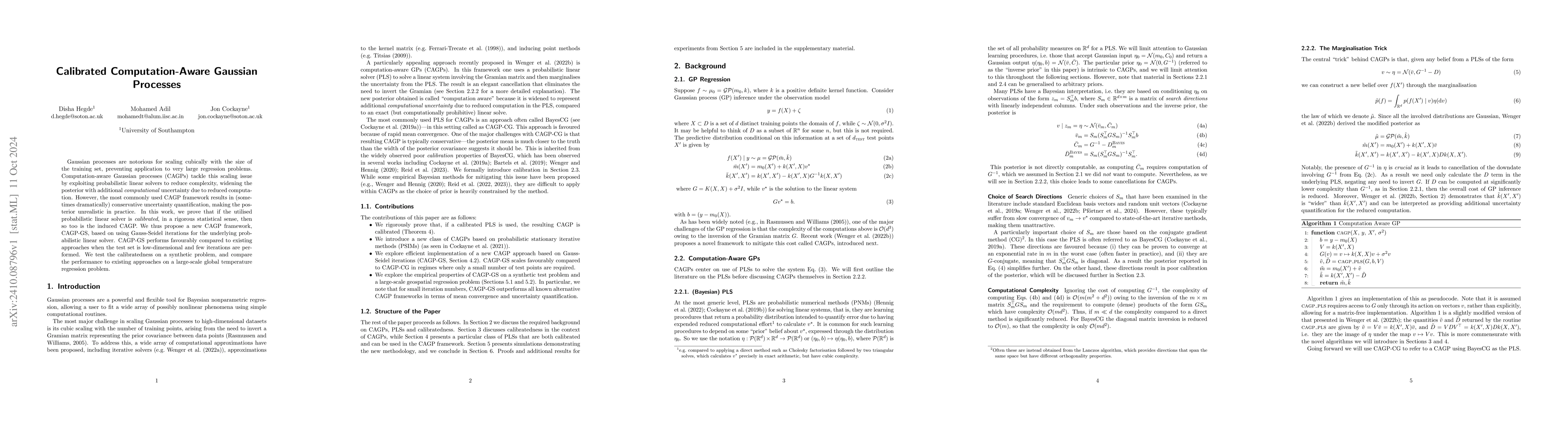 Thumbnail for Calibrated Computation-Aware Gaussian Processes