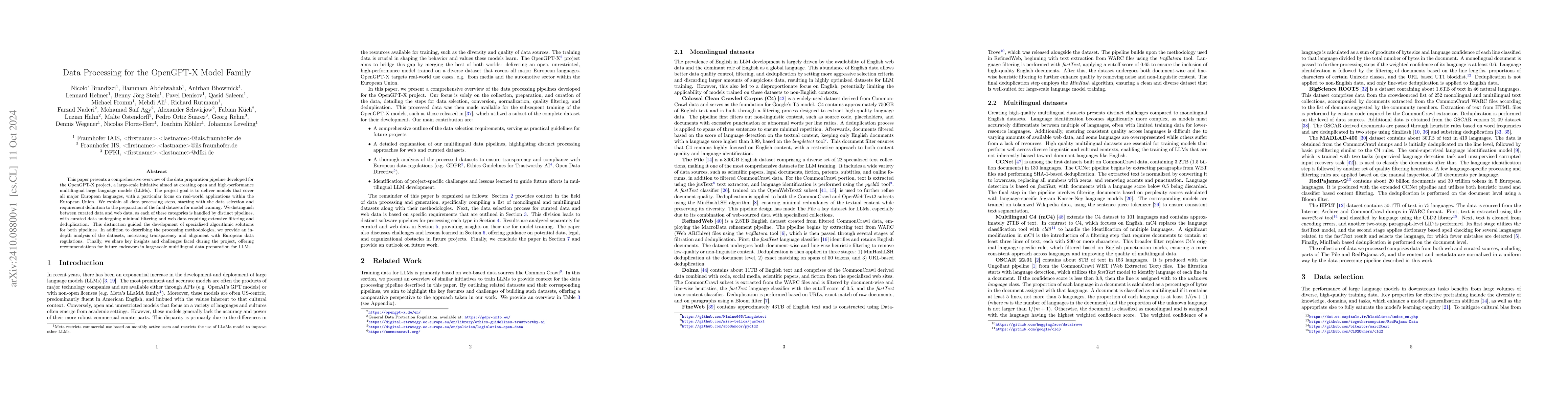 Thumbnail for Data Processing for the OpenGPT-X Model Family