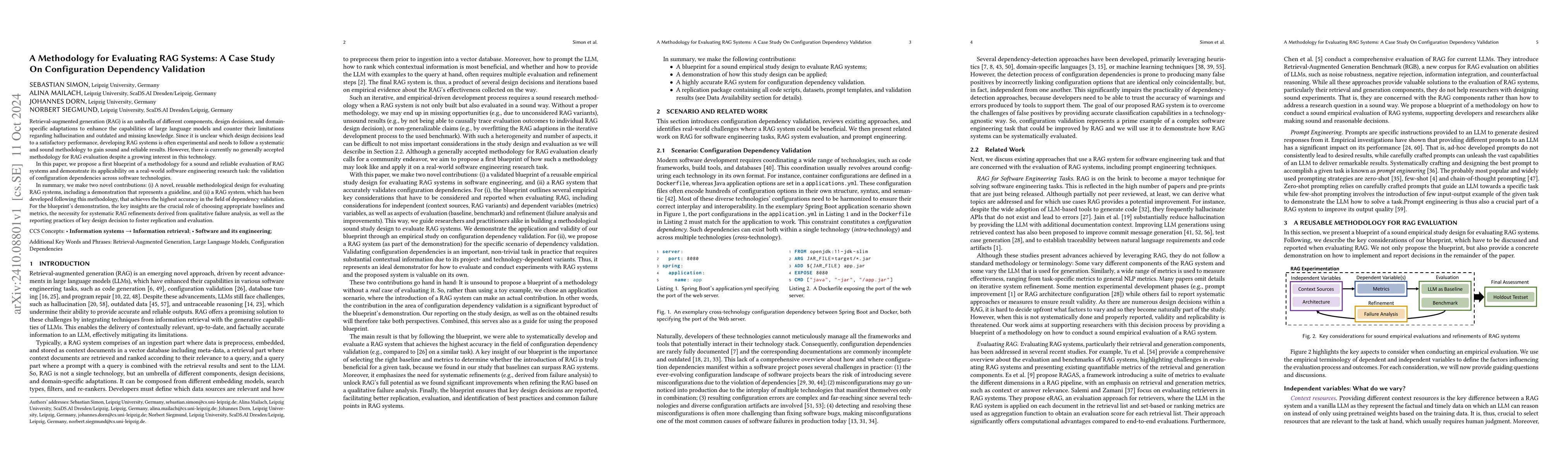 Thumbnail for A Methodology for Evaluating RAG Systems: A Case Study On Configuration
  Dependency Validation