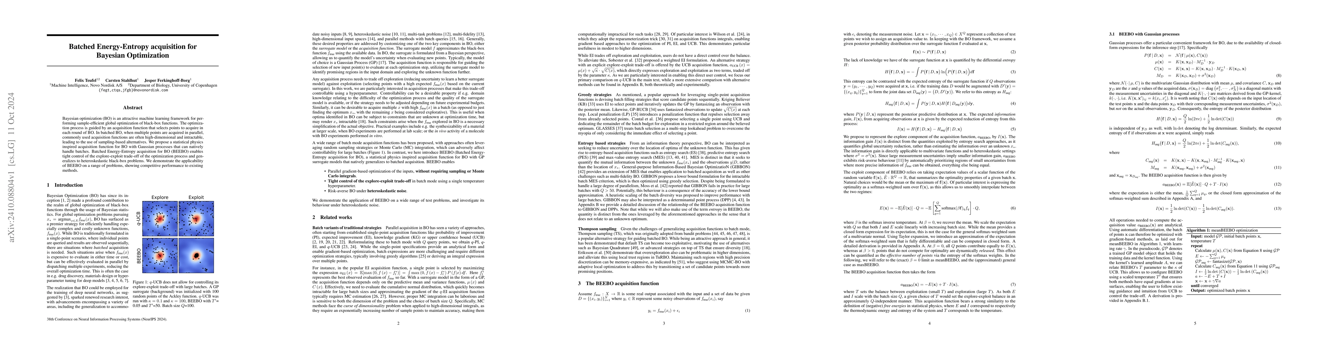 Thumbnail for Batched Energy-Entropy acquisition for Bayesian Optimization