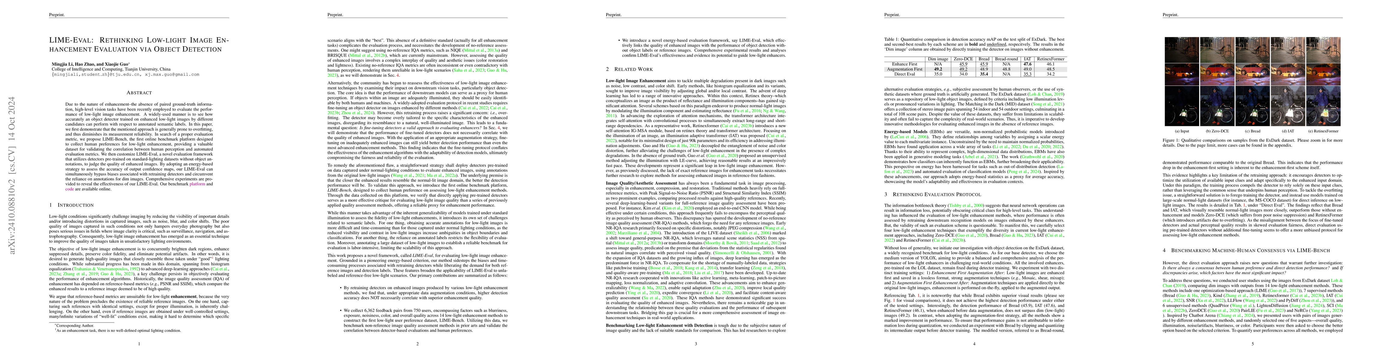Thumbnail for LIME-Eval: Rethinking Low-light Image Enhancement Evaluation via Object
  Detection