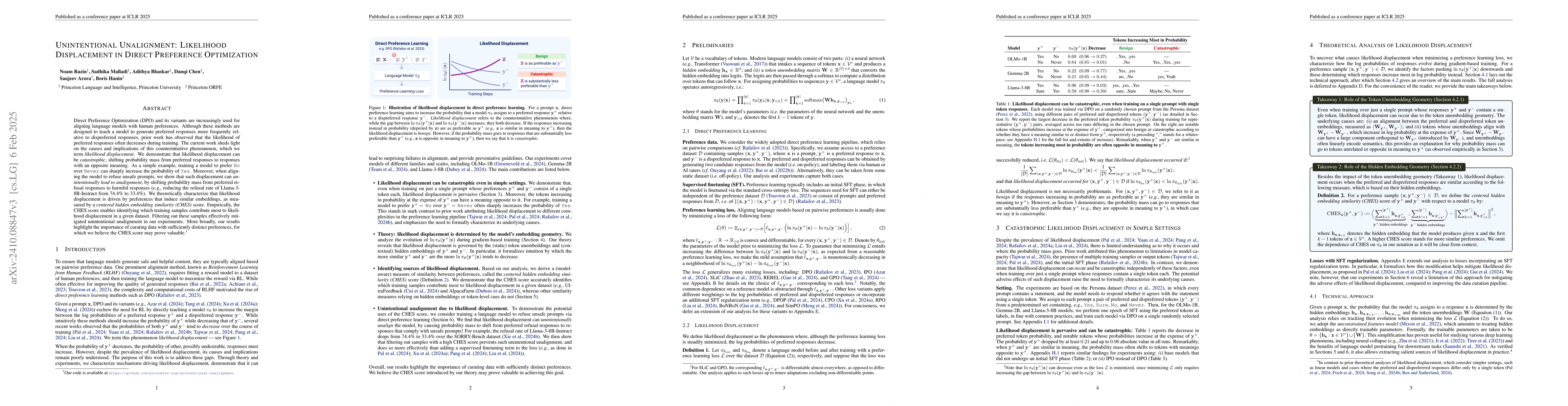 Thumbnail for Unintentional Unalignment: Likelihood Displacement in Direct Preference
  Optimization
