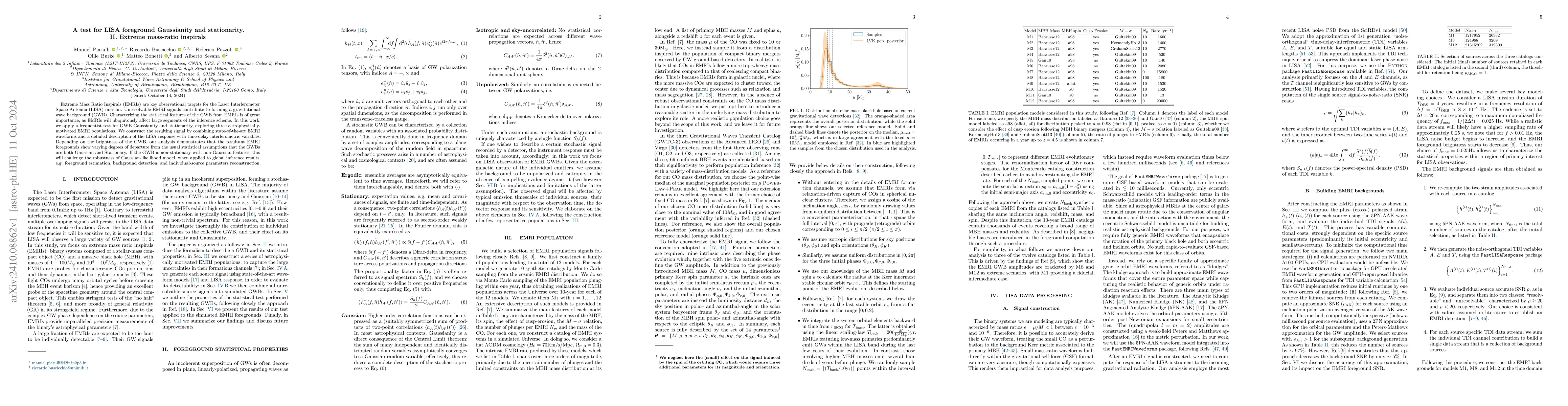 Thumbnail for A test for LISA foreground Gaussianity and stationarity. II. Extreme
  mass-ratio inspirals
