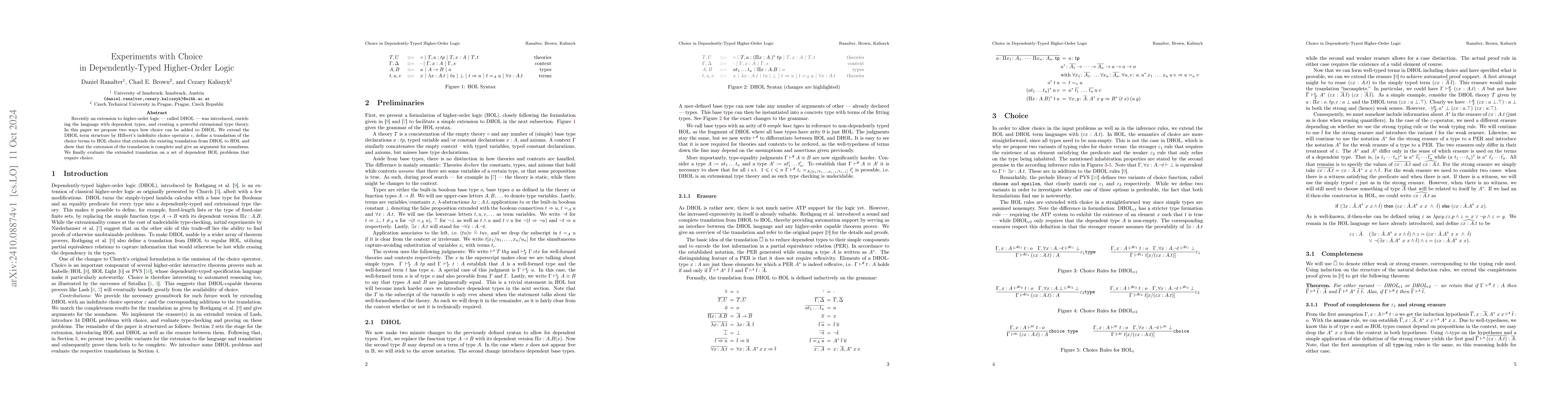 Thumbnail for Experiments with Choice in Dependently-Typed Higher-Order Logic