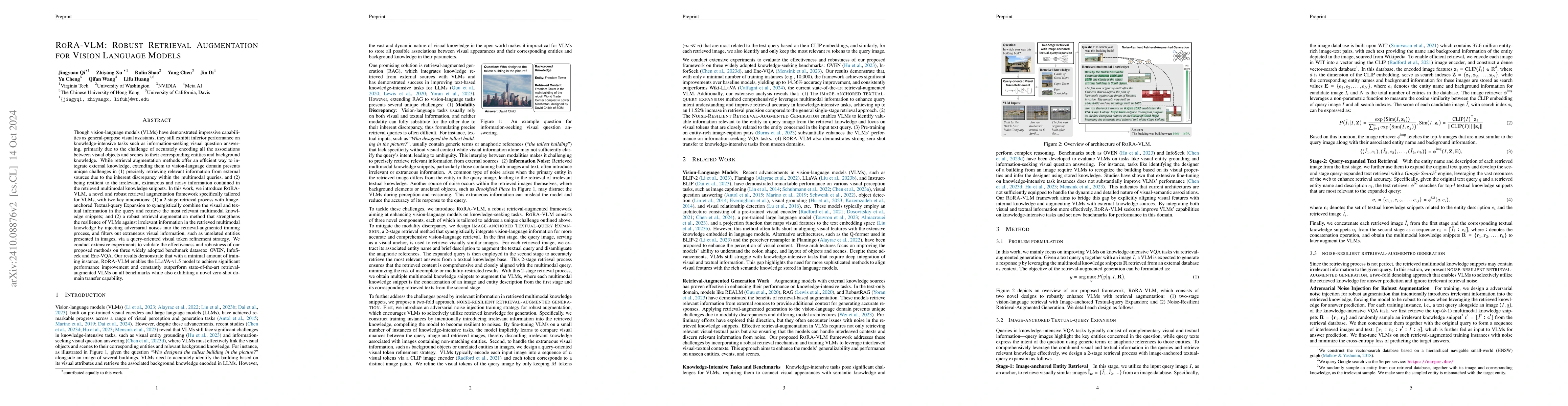 Thumbnail for RoRA-VLM: Robust Retrieval-Augmented Vision Language Models