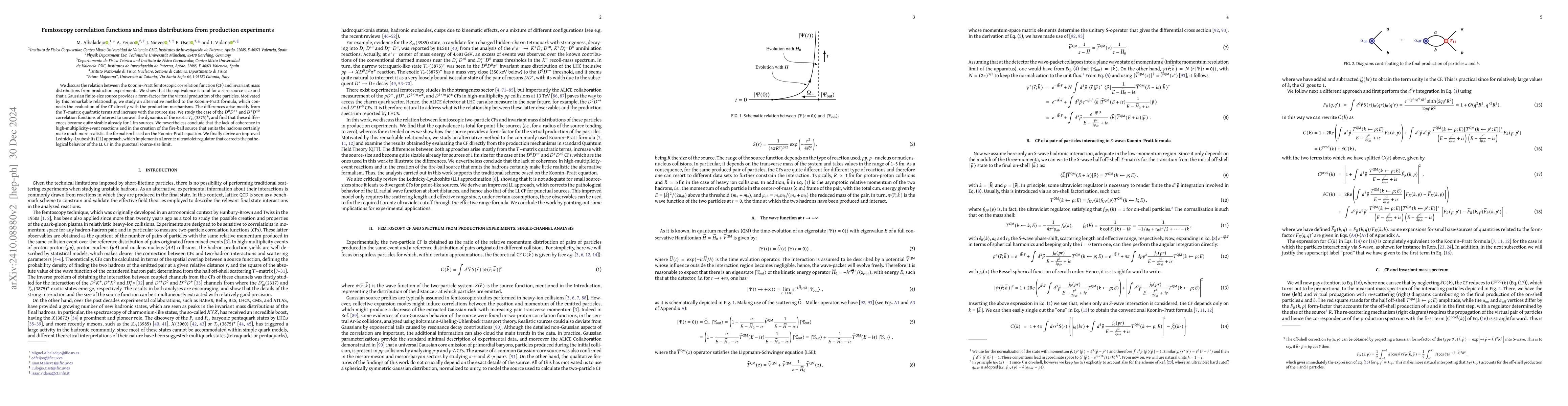 Thumbnail for Femtoscopy correlation functions and mass distributions from production
  experiments