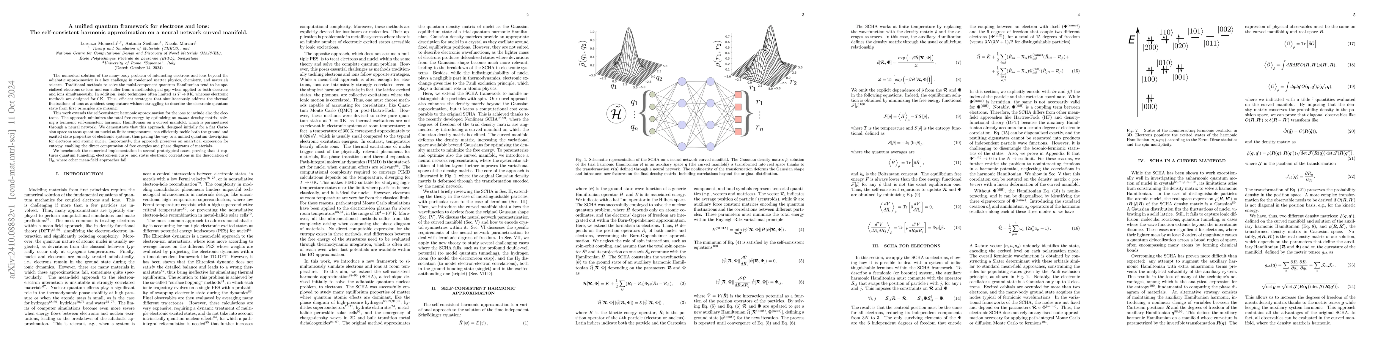 Thumbnail for A unified quantum framework for electrons and ions: The self-consistent
  harmonic approximation on a neural network curved manifold